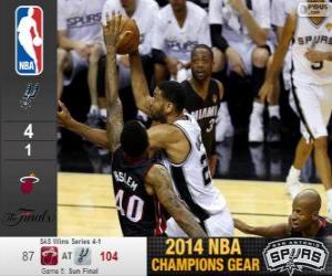 yapboz 2014 NBA Finalleri, 5 maç, Miami Heat 87 - San Antonio Spurs 104